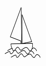 Boat Drawing Sailboat Clipart Line Ship Coloring Kids Sailing Clip Flower Template Cliparts Simple Printable Templates Petal Children Pages Child sketch template