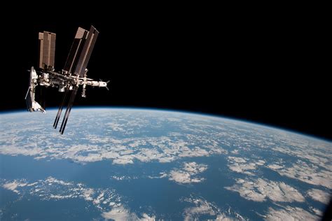 international space station   docked space shuttle endeavour nasa