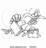 Turkey Panic Running Coloring Bird Illustration Line Toonaday Luggage Royalty Clipart Rf 2021 sketch template