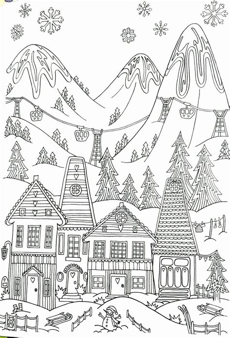 winter village coloring pages  coloring pages