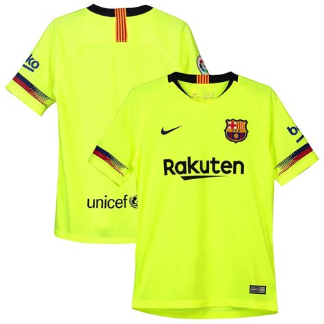 nike barcelona youth yellow   replica stadium patch jersey