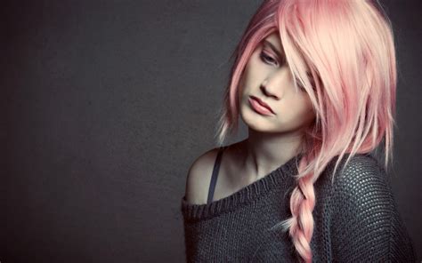 pink hair girl photo wallpaper