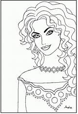 Coloring Pages Beautiful Woman Women Lady Printable Pretty Girl Color Sheets Print Kids People Adult Girls Police Books Stunning Getcolorings sketch template