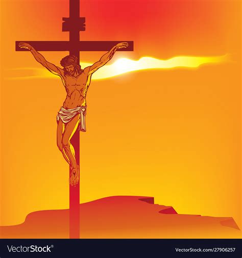 banner  jesus christ crucified  cross vector image