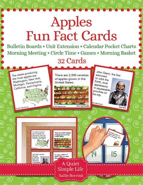 apples fun fact cards  quiet simple life  sallie borrink