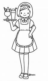 Coloring Waiter Pages Getdrawings sketch template