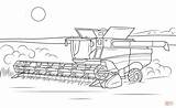 Coloring Pages Combine Deere John Color Printable Drawing sketch template