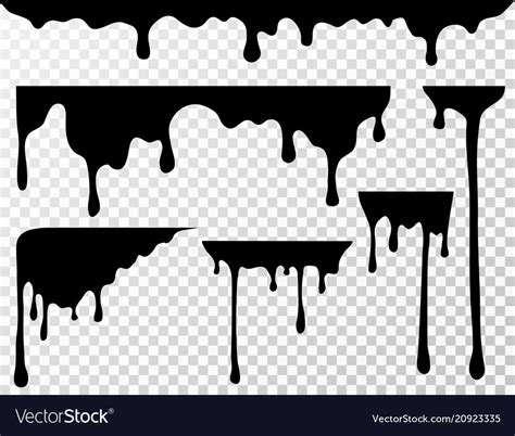 black dripping oil stain liquid drips  paint vector image