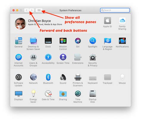 find  settings     macs system preferences
