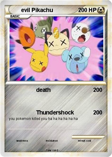 pokemon evil pikachu   death  pokemon card