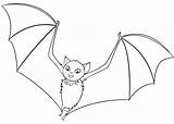 Bat Coloring Pages Cute Halloween Cartoon Vampire Bats Printable Battery Baseball Getcolorings Color Print sketch template