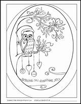 Coloring Pages Christmas Pray Owl sketch template