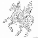 Coloring Pegasus Pages Horse Flying Greek Printable Mythological Winged Print sketch template