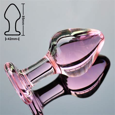 pink crystal butt plugs set pyrex glass anal dildo ball