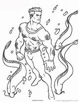 Coloring Pages Aquaman Choose Board Justice League Superhero sketch template