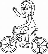 Bike Girl Riding Coloring Pages Printable Bicycle Kids Categories sketch template