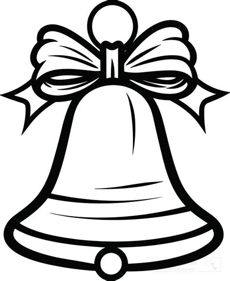 holiday outline clipart christmas bell decorated   ribbon