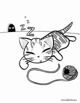 Cat Coloring Pages Sleeping Color Getcolorings Printable sketch template