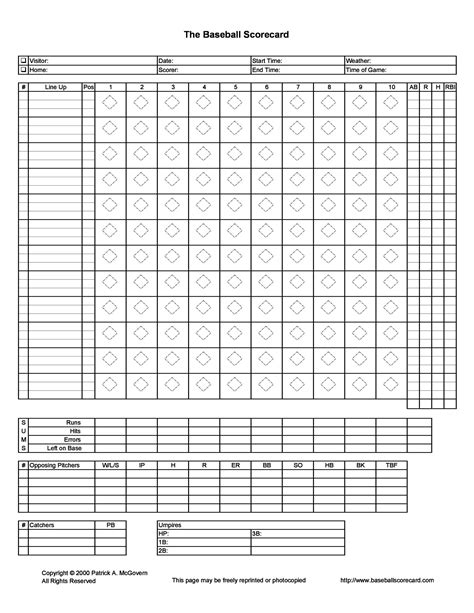 printable baseball scorecard printable world holiday