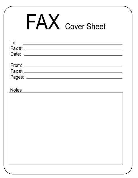 blank personal fax cover sheet template