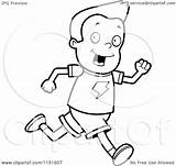Running Boy Coloring Cartoon Clipart Vector Pages Outlined Cory Thoman Bo Jackson Drawings Designlooter Royalty Getcolorings Scooby Template Clipartof sketch template