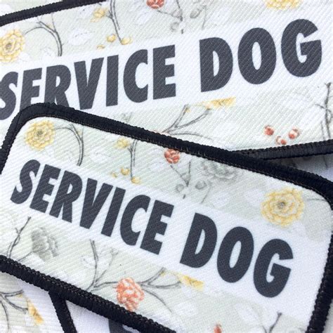 custom service dog patch floral flowers colorful fun pet  etsy