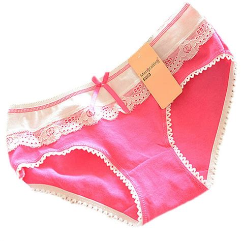 Cute Women Briefs Cotton Soft Lace Bow Knot Underwear Knickers Candy