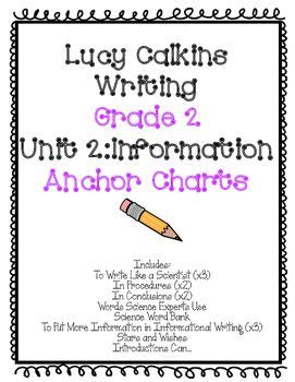lucy calkins grade  writing unit  information anchor charts writing
