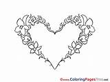 Coloring Flowers Valentine Sheets Printable Heart Pages Sheet Title sketch template