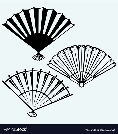 japanese folding fan royalty  vector image