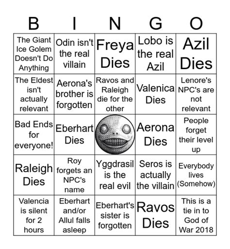 helheim finale bingo card