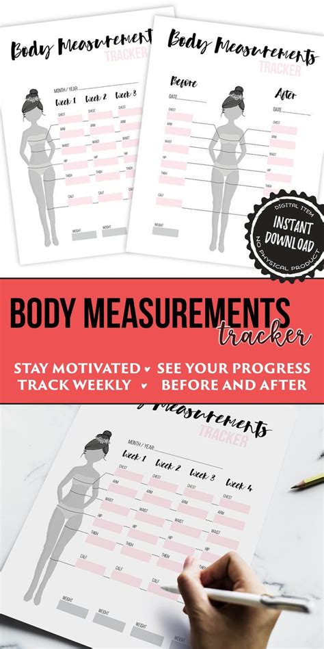 body measurement chart body measurement tracker body measurement