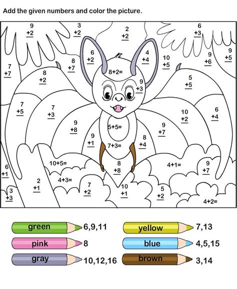 coloring pages   graders addition coloring worksheet math