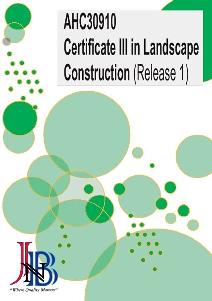 ahc certificate iii  landscape construction release
