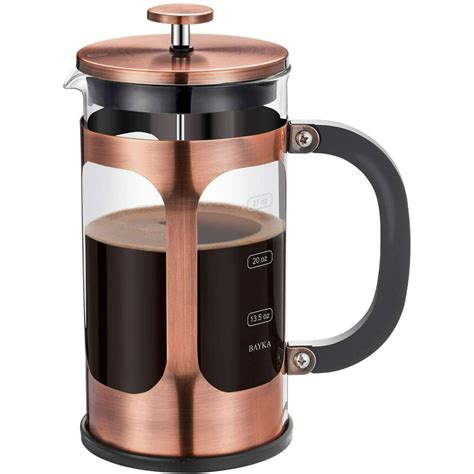 bayka french press coffee tea maker  stainless steel coffee press   level filtration