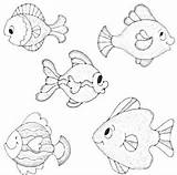 Peixinhos Fish Riscos Tecido Desenhos Peixes Applique Colorir Risco sketch template