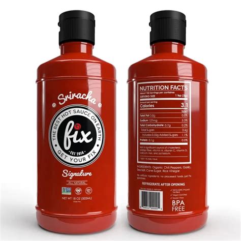 Signature Fix Sriracha Hot Chili Sauce 18 Ounce Bottle Pack Of 2 38 98