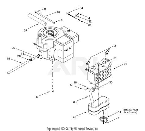 mtd adg  parts diagram  mufflerengine accessories intek single