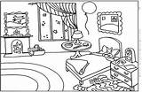 Chambre Goodnight Buildings Drawing Pajama Girls Coloriages Fantaisie Bâtiments sketch template