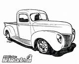 Ford Truck Pickup Clipart Rod Hot Clip 1940 Line Drawing Classic Trucks Drawings Car Cliparts Automotive 1959 Rat Cars Chevy sketch template