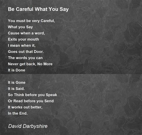 careful    poem  david darbyshire poem hunter