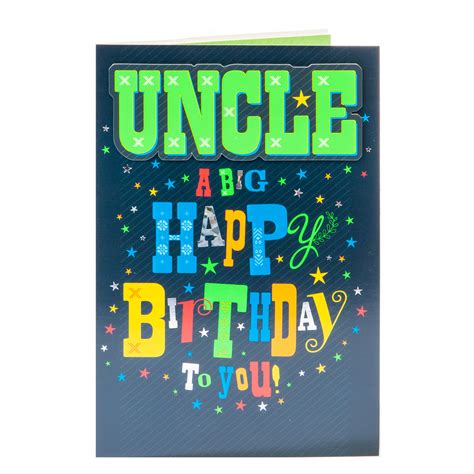 buy birthday card uncle  big happy birthday  gbp  card