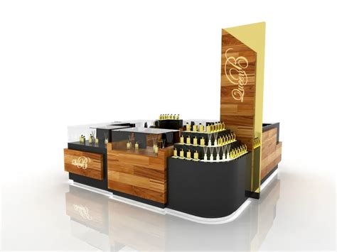 solid wood perfume display stands  kiosk stall design