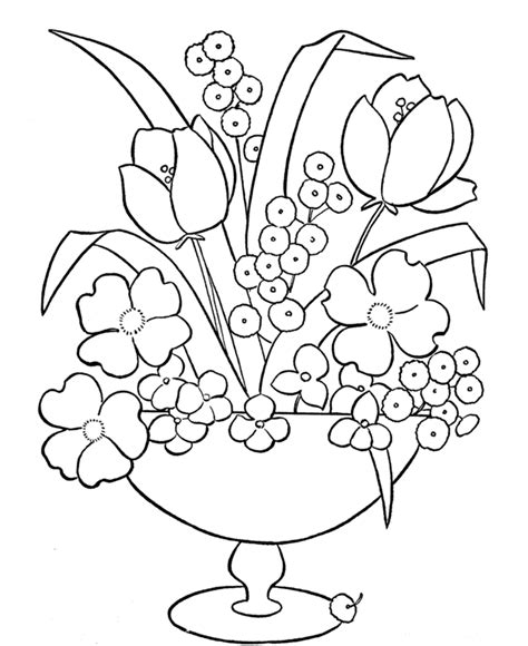 vase  flowers coloring page coloring home