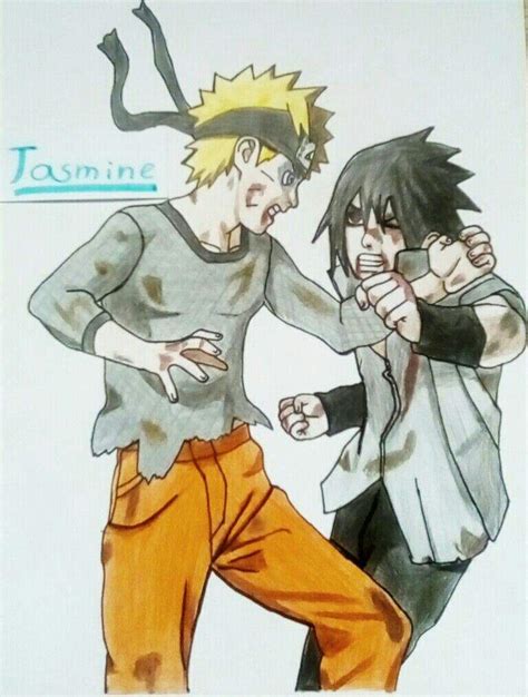 Final Battle Naruto Vs Sasuke Drawing