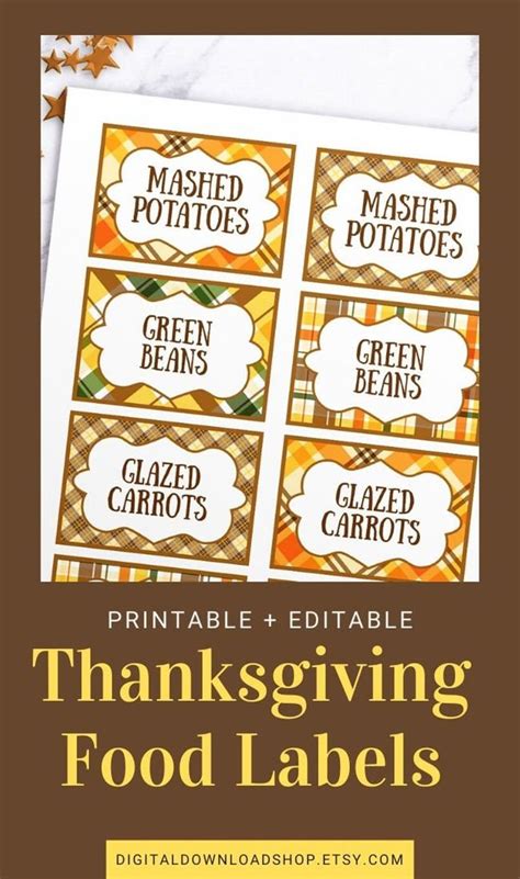thanksgiving labels template printable editable thanksgiving etsy