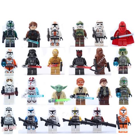 pcs star wars figure jedi skywalker darth maul clone war storm trooper yoda building toys