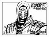 Scorpion Mortal Kombat Coloring sketch template