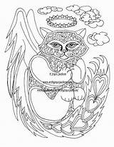 Coloring Pages Angel Cat Getcolorings Printable sketch template
