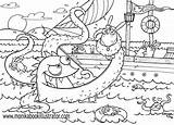 Coloring Monster Sea Pages Monsters Kids Adults Ocean Print Printable Color Sheets Tickle Clipart Pdf Fun Woman Creature Popular Coloringhome sketch template